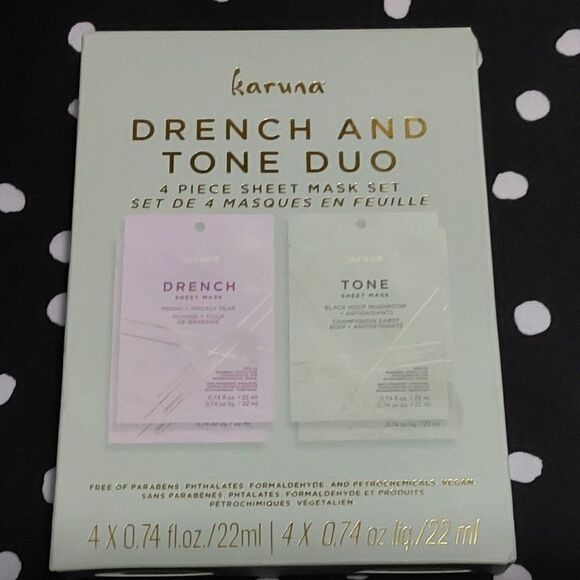 Karuna Vegan Drench and Tone Duo 4 Piece Sheet Mask Set - Picture 3 of 7